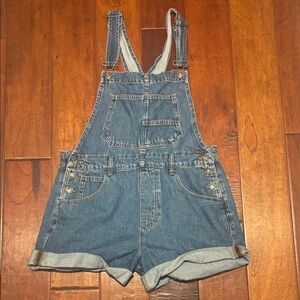 Free People Classic Blue Denim Overalls